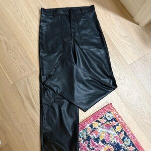 zara leather cargo pants